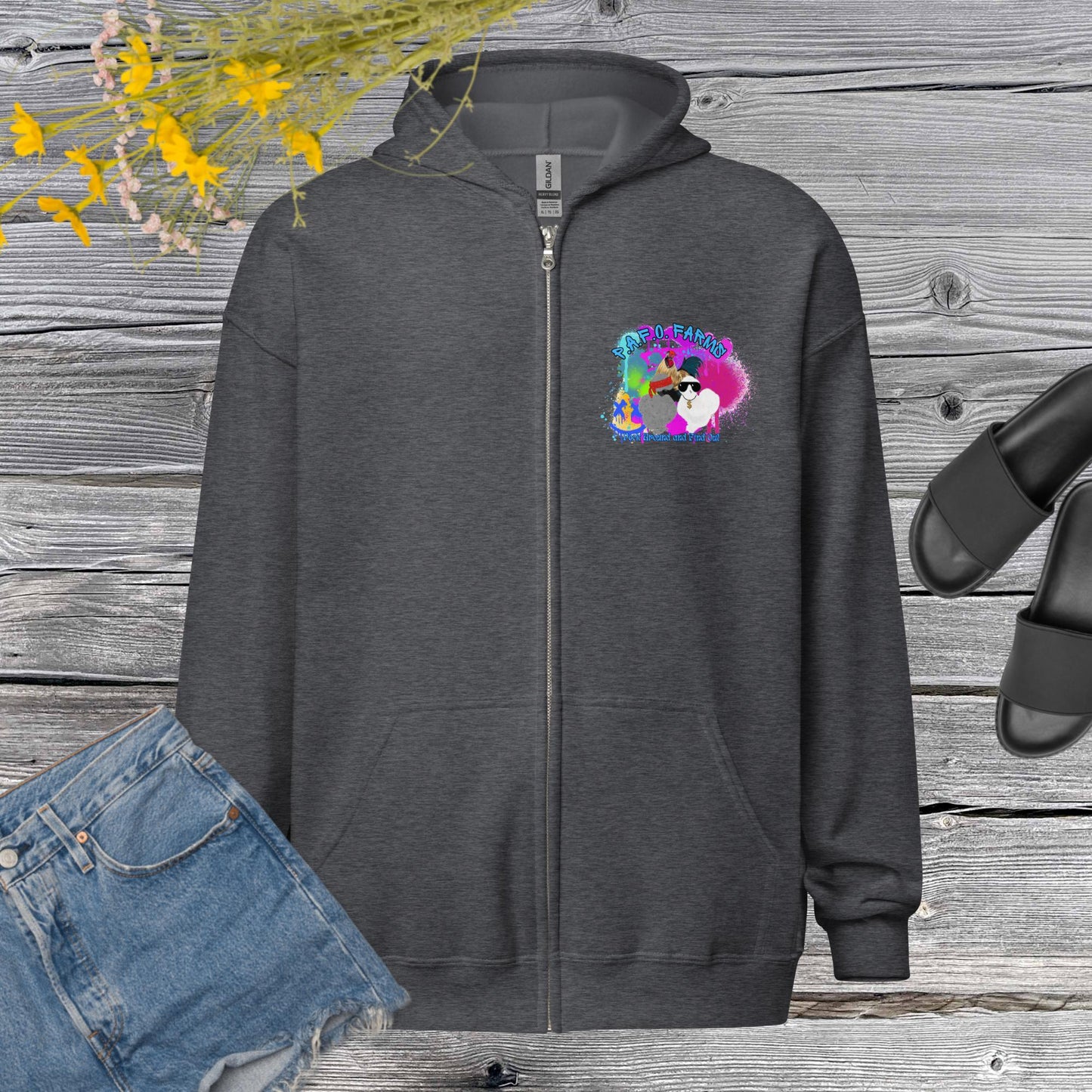 P.A.F.O. Farms zip hoodie